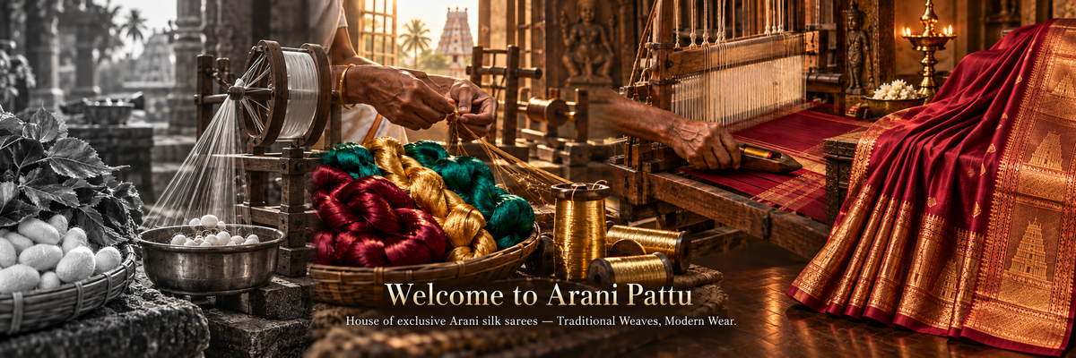 Arani Pattu silk saree banner